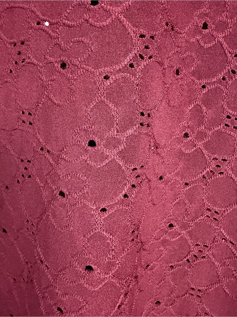 Michael Kors Wine Eyelet V-Neck Flutter Sleeve Top - Picture 4 of 5